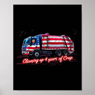 Affiche Nettoyer 4 Ans De Merde Drôle Trump Garbage Ame