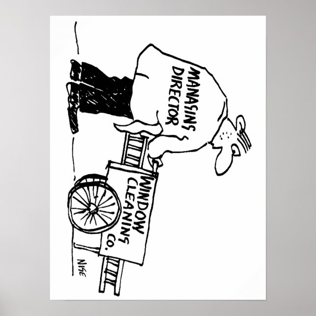 Affiche Nettoyeur de fenêtre avec panier de nettoyage de f (Devant)