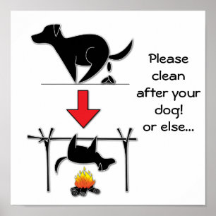 Affiche Nettoyez svp après votre chien