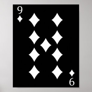 Affiche Neuf (9) De Cartes De Poker Diamants Carte De Joue