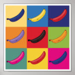 Affiche Neuf Bananes Pop Art Gay<br><div class="desc">Poster de la Pop art neuf bananes</div>
