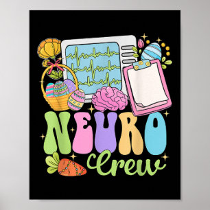 Affiche Neuro Crew Joyeux jour de Pâques Hoppy Neurologie