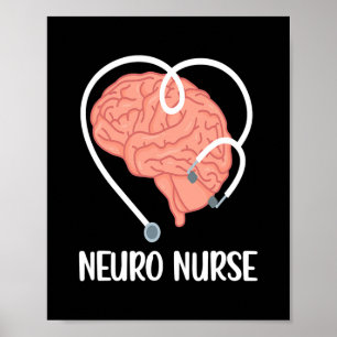 Affiche Neuro Infirmière Stethoscope Neurologie Infirmière