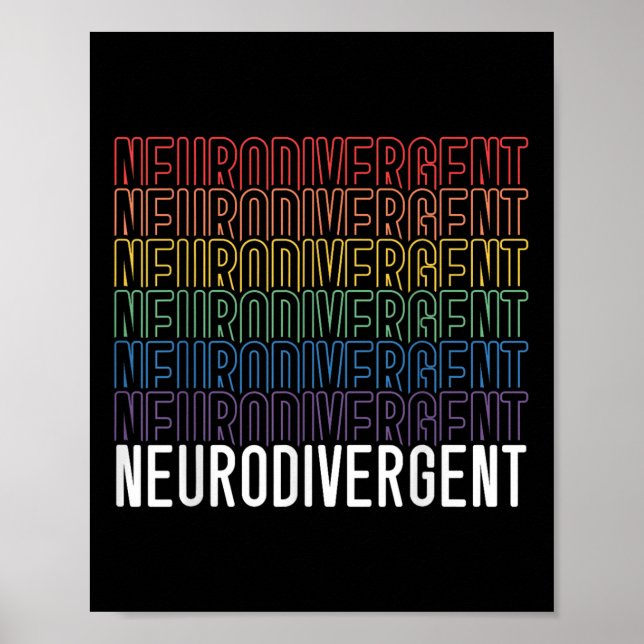 Affiche Neurodivergent Neurodiversité Rainbow Adhd Asd (Devant)