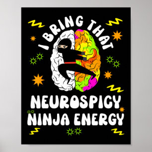 Affiche Neurodivers Neurospicy Ninja Energie Spectre d'aut
