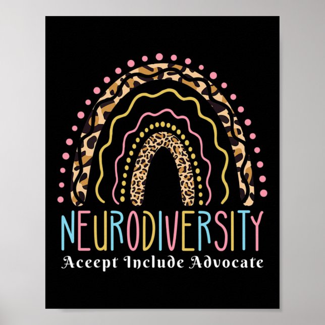 Affiche Neurodiversité Arc-en-ciel Accepter Aimer Autisme (Devant)