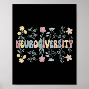 Affiche Neurodiversité Fleurs Autisme Neurodivergent 1
