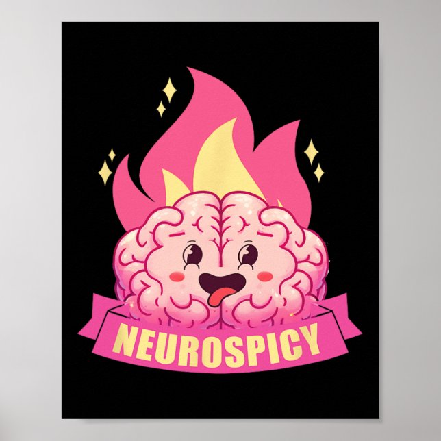 Affiche Neurodiversité Neuroépicée Adhd Asd Autisme Kawaii (Devant)