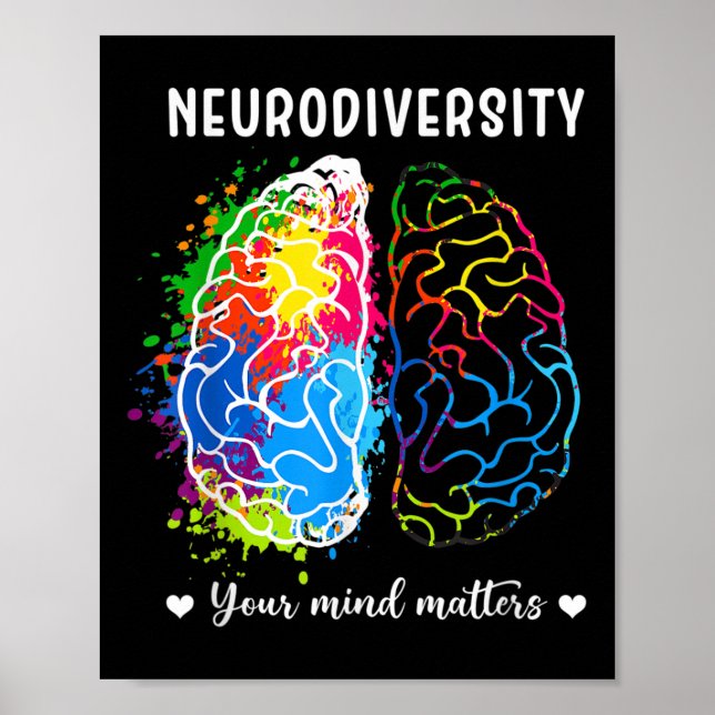 Affiche Neurodiversité Positivité Votre esprit Autisme Con (Devant)