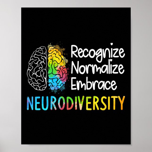 Affiche Neurodiversité Spectre Autisme Asd Adhd Rainbow Br (Devant)