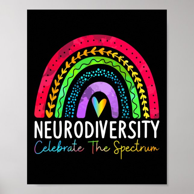 Affiche Neurodiversité Spectre de l'autisme Asd Adhd Rainb (Devant)