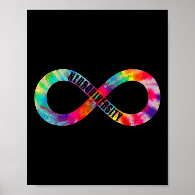 Affiche Neurodiversité Tie Dye Infinité Signal Autisme Awa (Devant)