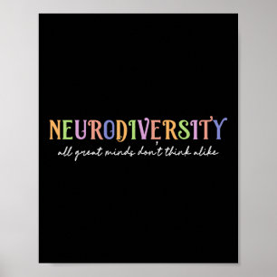 Affiche Neurodiversité Tous Les Grands Esprits Ne Pensent