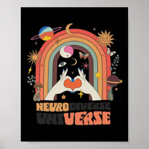 Affiche Neurodiversité Univers Celestial Retro Autisme Awa