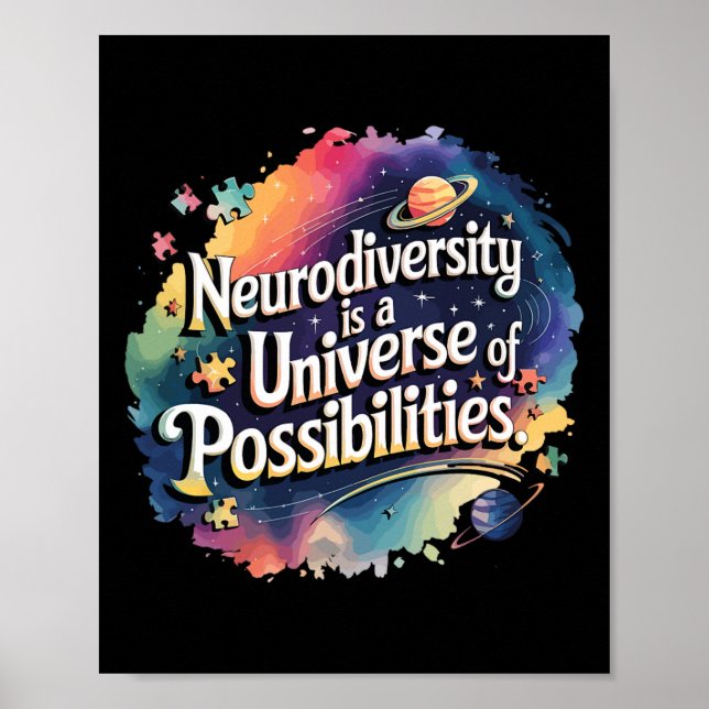 Affiche Neurodiversité Univers Des Possibilités Space Aut (Devant)