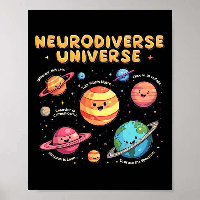 Affiche Neurodiversité Univers Éducation Spéciale Autisme  (Devant)