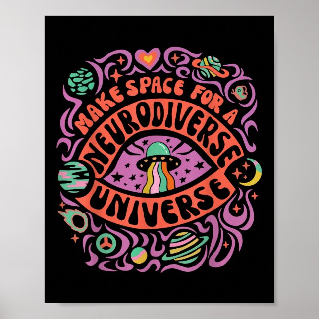 Affiche Neurodiversité Univers Neurodiversité Adhd Autisme (Devant)