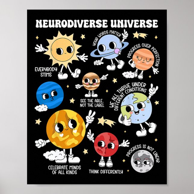 Affiche Neurodiversité Universe Planet Sensibilisation sur (Devant)