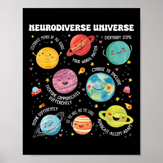 Affiche Neurodiversité Universe Planète Sensibilisation su (Devant)
