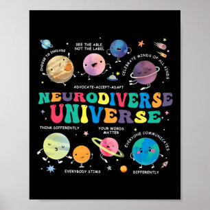 Affiche Neurodiversité Universe Planète spatiale Autiste A