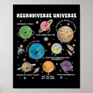 Affiche Neurodiversité Universe Space Planète spéciale