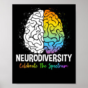 Affiche Neurodiversity - Autism Spectrum ASD ADHD Rainbow
