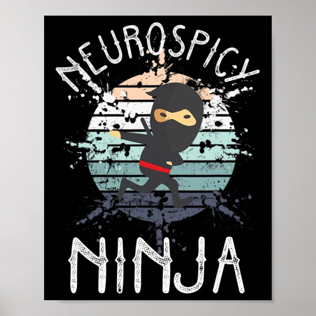 Affiche Neurospicy Ninja Sensibilisation sur l'autisme Neu (Devant)