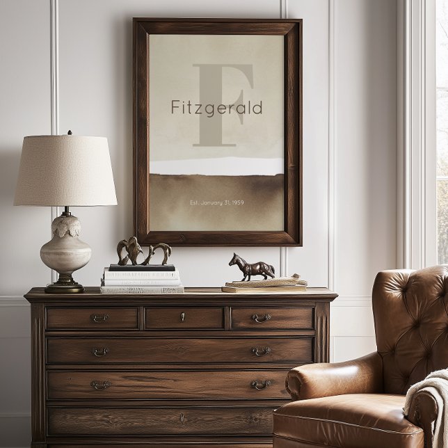 Affiche Neutral Modern Custom Last Name Wall Art Print  (Créateur téléchargé)