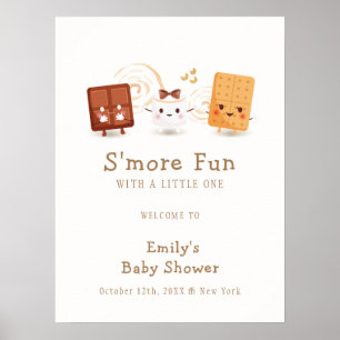 Affiche Neutral Whimsical S'more Fun Baby shower Bienvenue