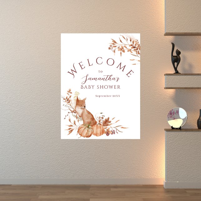 Affiche Neutral Woodland Fox Little Pumpkin Welcome (Créateur téléchargé)