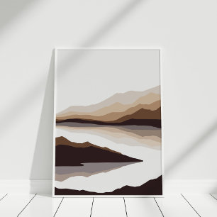 Affiche Neutre Abstrait Mountain et River Wall Art