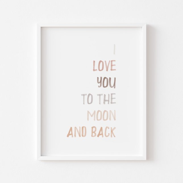 Affiche Neutre Je t'aime à la lune et à l'arrière-plan (Créateur téléchargé)