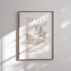 Affiche Neutre Le Roi Est Venu Cabine Noël