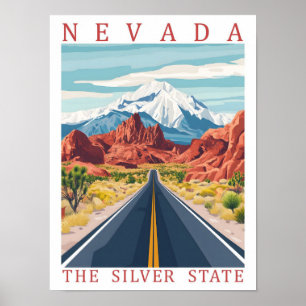Affiche Nevada the Silver State USA Travel Place