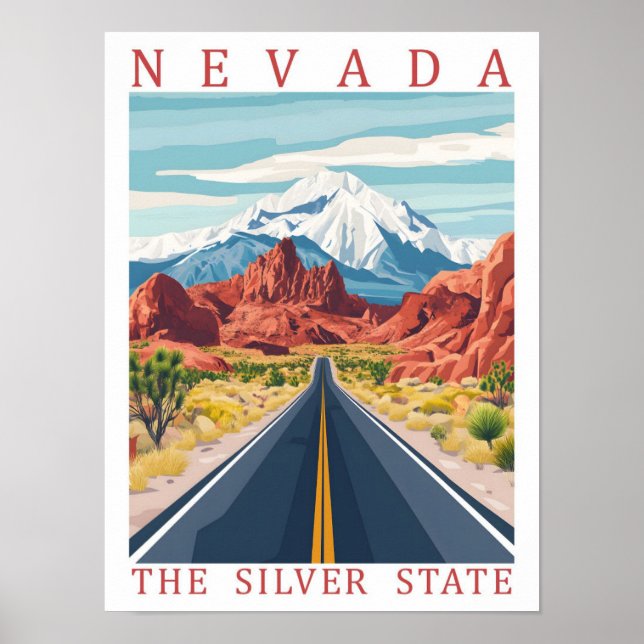 Affiche Nevada the Silver State USA Travel Place (Devant)