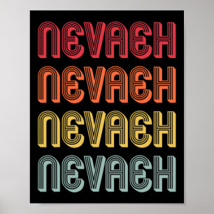 Affiche Nevaeh Nom cadeau Retro Vintage personnalisé 80s 9