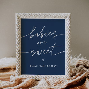 Affiche Neve Baby are Sweet Baby shower Sign Navy