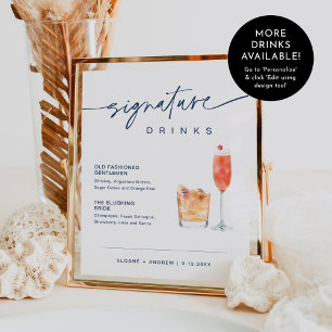 Affiche NEVE Marine Signature Boissons Mariage Signal 8x10