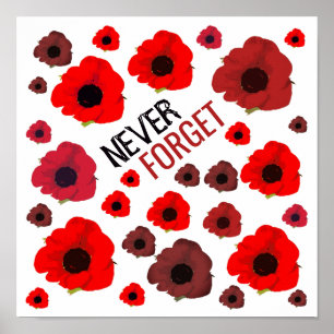 Affiche Never Forget, Poppy Flower