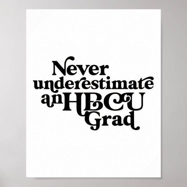 Affiche Never Underestimate An Hbcu Grad,historical Black  (Devant)