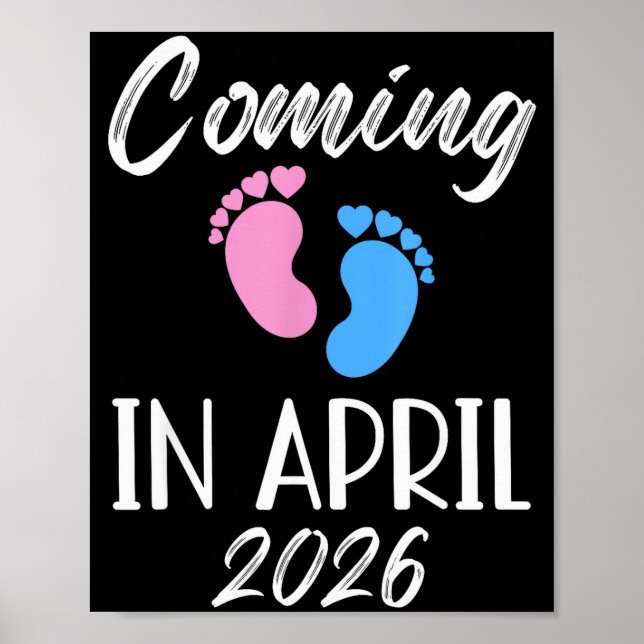 Affiche New Baby Coming In April 2026 Funny Baby Shower Bo (Devant)