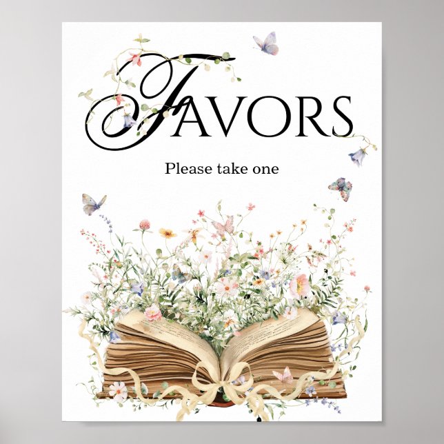 Affiche New Chapter Book Theme bridal shower Favors (Devant)