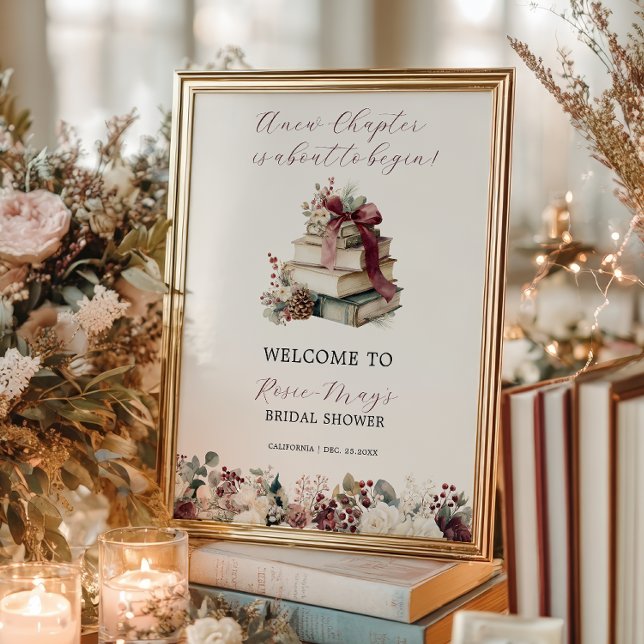 Affiche New Chapter Books Winter Bridal Shower Welcome (New Chapter Books Winter Bridal Shower Welcome Poster)
