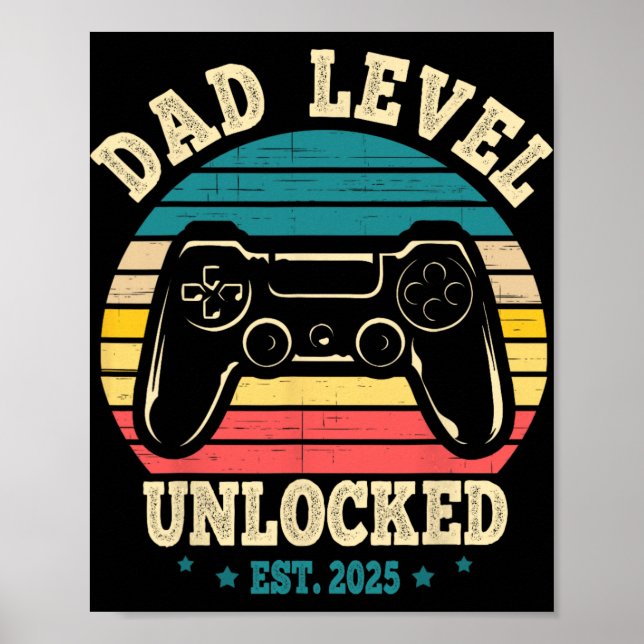 Affiche New Daddy I Leveled Up To Dad Mens Pregnancy Idea  (Devant)