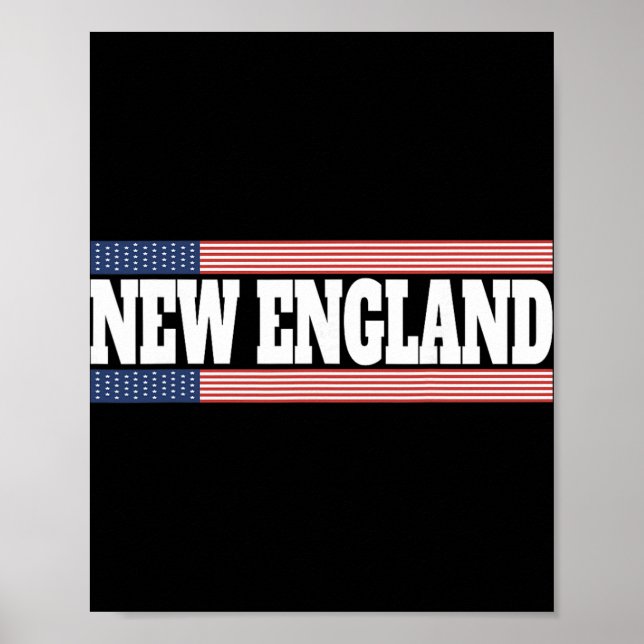 Affiche New England Usa Flag Patriotic State Varsity New E (Devant)
