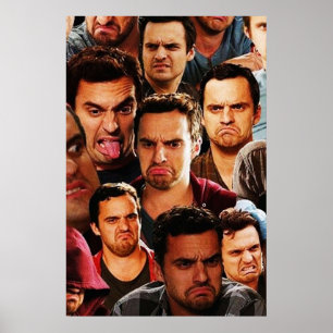 Affiche New Girl Nick Miller Collage