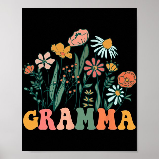 Affiche New Gramma Wildflower First Birthday &amp; Baby Sh (Devant)