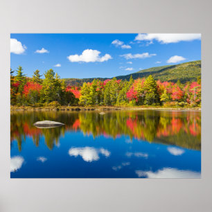 Affiche New Hampshire, couleurs d'automne,