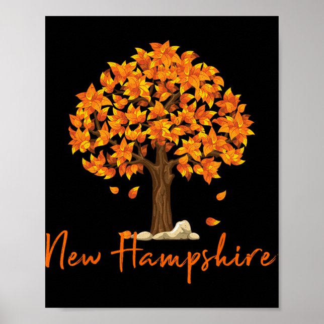 Affiche New Hampshire Fall Foliage Autumn Rustic Maple Oak (Devant)