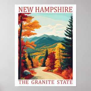 Affiche New Hampshire le Granite State USA Travel Place